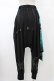 画像2: NieR Clothing / レイヤード風サルエルパンツ  黒×緑 H-26-02-08-1027-PU-PA-KB-ZH (2)