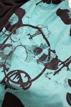 画像4: NieR Clothing / レイヤード風サルエルパンツ  黒×緑 H-26-02-08-1027-PU-PA-KB-ZH