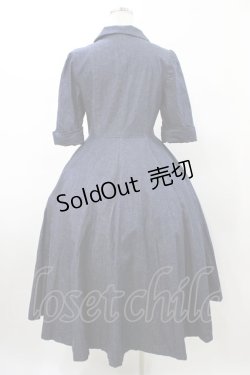 画像2: Perla nell' ostrica / 半袖ショールカラージャケットワンピース  ブルー H-26-02-08-1033-EL-OP-KB-ZH