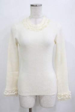 画像1: axes femme / パール使いニット M オフ H-26-02-08-051-AX-TO-NS-ZH