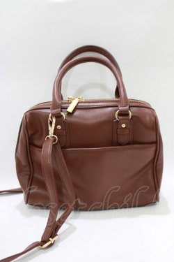 画像3: axes femme / リボン刺繍キルトボストン  ブラウン H-26-02-08-054-AX-BG-NS-ZH