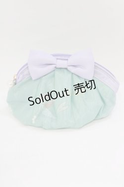 画像1: Maison de FLEUR / Ariel/リボンポーチ  ミント H-26-02-08-068-LO-ZA-NS-ZH