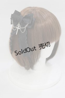 画像1: NOEMIE / チェーンリボンブローチ  ブラック H-26-02-08-077-LO-AC-NS-ZH