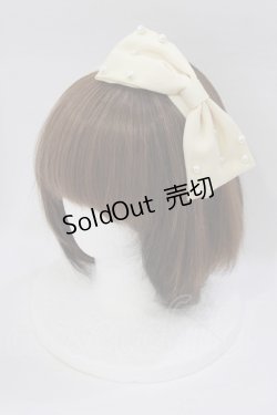 画像1: m petit by misako / パールリボンカチューシャ  オフ H-26-02-08-078-LO-AC-NS-ZH