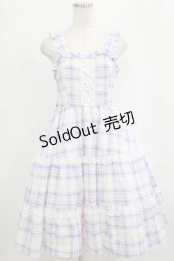 画像1: Alice Mashiro / TT*MAティアードジャンパースカート M オフ/ブルー H-26-02-08-085-PU-OP-NS-ZH