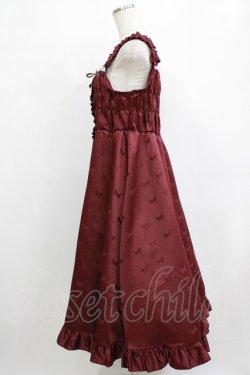 画像2: Cherirulu Chocola / リボン柄ジャンパースカート L ボルドー H-26-02-08-011-GO-OP-NS-ZH