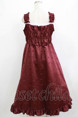 画像3: Cherirulu Chocola / リボン柄ジャンパースカート L ボルドー H-26-02-08-011-GO-OP-NS-ZH