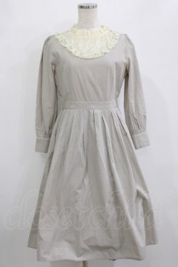 画像1: an another angelus / レースヨークストライプロングワンピース Free グレー H-26-02-08-016-CA-OP-NS-ZH