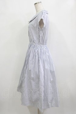 画像2: F&A / フレンチスリーブストライプシャツワンピース Free OFF×NAVY H-26-02-08-017-LO-OP-NS-ZH