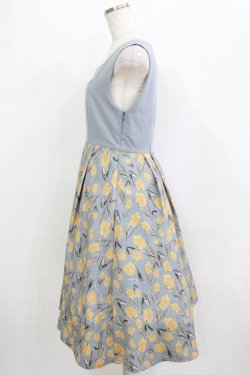 画像2: Fi.n.t / 刺繍入りチューリップ柄ジャンパースカート Free SAX H-26-02-08-021-CA-OP-NS-ZH