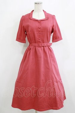 画像1: an another angelus / レトロ変型開衿ワンピース Free CORAL RED H-26-02-08-022-CA-OP-NS-ZH