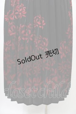 画像3: axes femme / 彼岸花柄プリーツジャンスカ Free ブラック H-26-02-09-039-AX-OP-NS-ZH