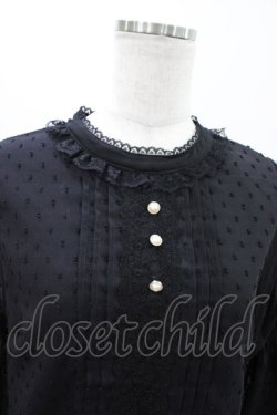 画像3: axes femme POETIQUE / フリル袖ドットドビーブラウス M ブラック H-26-02-09-050-AX-BL-NS-ZH