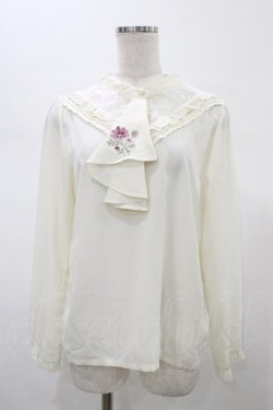 画像1: axes femme / コスモス刺繍ブラウスプルオーバー Free 生成り H-26-02-09-054-AX-BL-NS-ZH