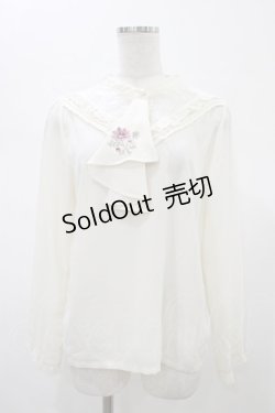 画像1: axes femme / コスモス刺繍ブラウスプルオーバー Free 生成り H-26-02-09-054-AX-BL-NS-ZH