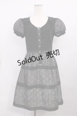 画像1: JESUS DIAMANTE / ルーブルワンピース 40 ブラック H-26-02-09-1007-JE-OP-NS-ZH