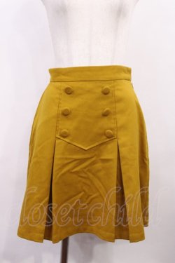 画像1: Fi.n.t / ダブル釦ボックスプリーツミニスカート Free MUSTARD H-26-02-09-1008-CA-SK-NS-ZH