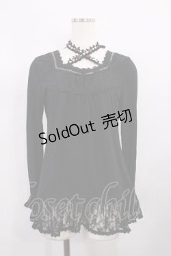 画像1: axes femme / 裾プリーツトップス M ブラック H-26-02-09-1015-AX-TO-NS-ZH