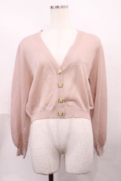 画像1: an another angelus / ローズ絵画釦シアーニットカーディガン Free L/PINK H-26-02-09-1020-CA-TO-NS-ZH