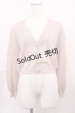 画像1: an another angelus / ローズ絵画釦シアーニットカーディガン Free L/PINK H-26-02-09-1020-CA-TO-NS-ZH