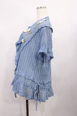 画像2: PINK HOUSE / モチーフ付き透かし編みカーディガン Free ブルーグレー H-26-02-09-1022-LO-TO-NS-ZH