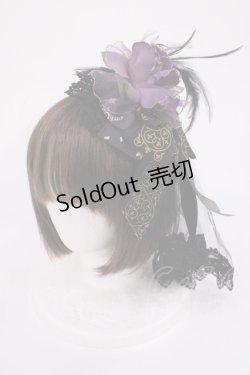 画像1: ALICE and the PIRATES / 星影のカルナヴァル柄ヘッドドレスカチューシャ  ブラック H-26-02-09-1025-PA-AC-NS-ZH