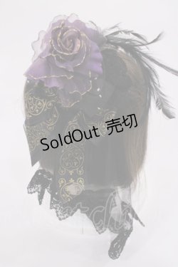 画像2: ALICE and the PIRATES / 星影のカルナヴァル柄ヘッドドレスカチューシャ  ブラック H-26-02-09-1025-PA-AC-NS-ZH