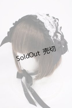 画像1: ALICE and the PIRATES / フランチェスカフリルヘッドドレス  ブラック H-26-02-09-1029-PA-AC-NS-ZH