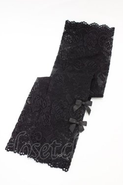 画像1: m petit by misako / AMレースロングアームカバー  ブラック H-26-02-09-013-LO-ZA-NS-ZH