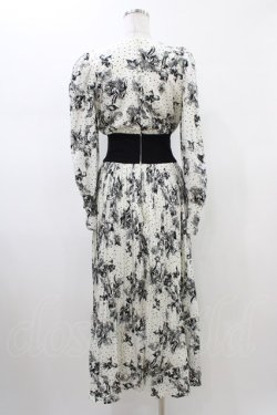 画像2: An MILLE / プリーツカコウフラワーワンピース Free オフ/ブラック H-26-02-09-024-EL-OP-NS-ZH