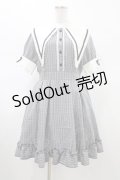 DearMyLove / 襟刺繍チェックワンピース L ブラック H-26-02-09-025-EL-OP-NS-ZH