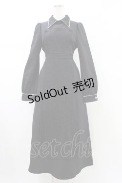 画像1: EAT ME / ナースライクシャツカラーワンピース M ブラック H-26-02-09-026-LO-OP-NS-ZH