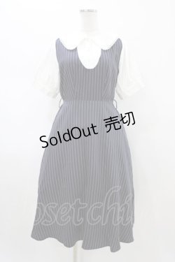 画像1: axes femme / ストライプ柄ドッキングワンピース Free ネイビー H-26-02-09-027-AX-OP-NS-ZH