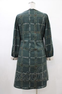 画像2: Fi.n.t / ヨーク切替タイプライター柄ワンピース Free グリーン H-26-02-09-030-CA-OP-NS-ZH