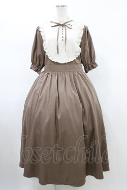 画像1: m petit by misako / ナシジムジキリカエワンピース L ブラウン H-26-02-09-032-LO-OP-NS-ZH