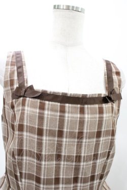 画像3: m petit by misako / AMCHKスクエアネックジャンパースカート LL ブラウン H-26-02-09-037-LO-OP-NS-ZH