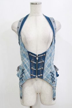 画像4: OZZ ANGELO / ローズハンティングケープ付きベスト  ブルー H-26-02-10-026-OO-TO-KB-ZH