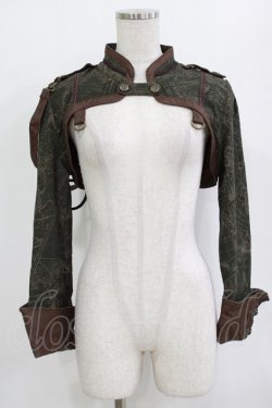 画像1: OZZ ANGELO / プリントショートボレロジャケット  カーキ H-26-02-10-028-OO-JA-KB-ZH