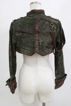 画像3: OZZ ANGELO / プリントショートボレロジャケット  カーキ H-26-02-10-028-OO-JA-KB-ZH