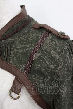 画像4: OZZ ANGELO / プリントショートボレロジャケット  カーキ H-26-02-10-028-OO-JA-KB-ZH