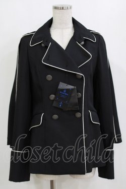 画像1: Moi-meme-Moitie / パイピングケープジャケット 9号 ブラック H-26-02-10-029-MO-JA-KB-ZH