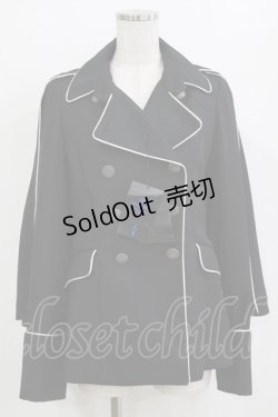 画像1: Moi-meme-Moitie / パイピングケープジャケット 9号 ブラック H-26-02-10-029-MO-JA-KB-ZH