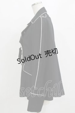 画像2: Moi-meme-Moitie / パイピングケープジャケット 9号 ブラック H-26-02-10-029-MO-JA-KB-ZH