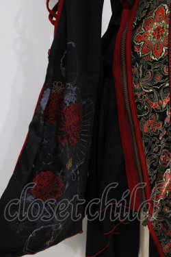 画像5: Ozz oneste / 和チャイナオフショルチュニックカーデ  黒×赤 H-26-02-10-032-OO-TO-KB-ZH