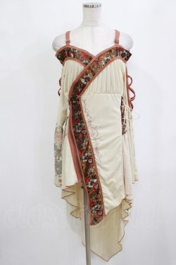 画像1: Ozz oneste / 和チャイナオフショルチュニックカーデ  ベージュ H-26-02-10-033-OO-TO-KB-ZH