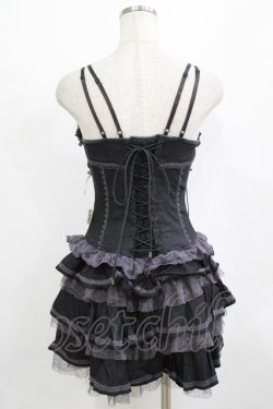 画像3: OZZ ANGELO / 薔薇刺繍フリルビスチェワンピース  グレー H-26-02-10-036-OO-OP-KB-ZH