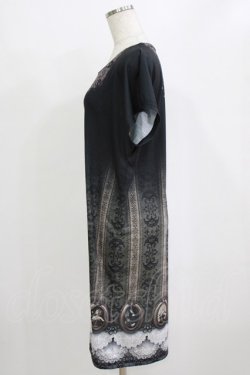 画像2: abilletage / トロンプルイユTシャツワンピース(Round frame)  ブラック H-26-02-10-039-GO-OP-KB-ZH