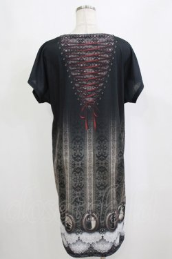 画像3: abilletage / トロンプルイユTシャツワンピース(Round frame)  ブラック H-26-02-10-039-GO-OP-KB-ZH