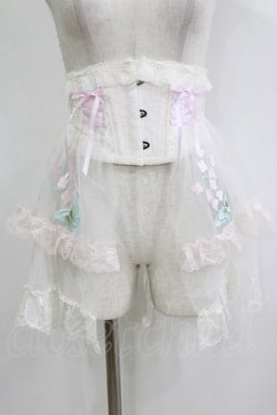 画像1: MR corset / 刺繍ショートコルセット  ホワイト H-26-02-10-049-PU-ZA-KB-ZH