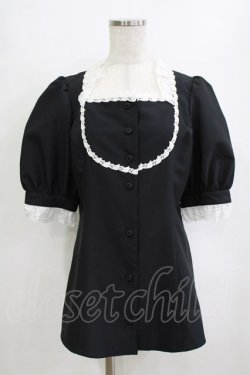 画像1: MIHO MATSUDA / ブラウス・ヴィズ M 黒×白 H-26-02-10-052-GO-BL-KB-ZH